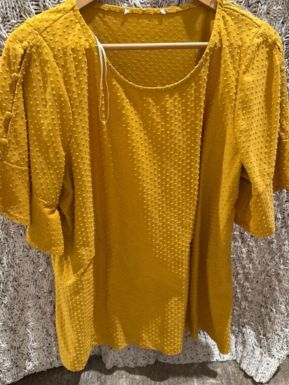 Mustard Yellow Swiss Dot Women’s Top